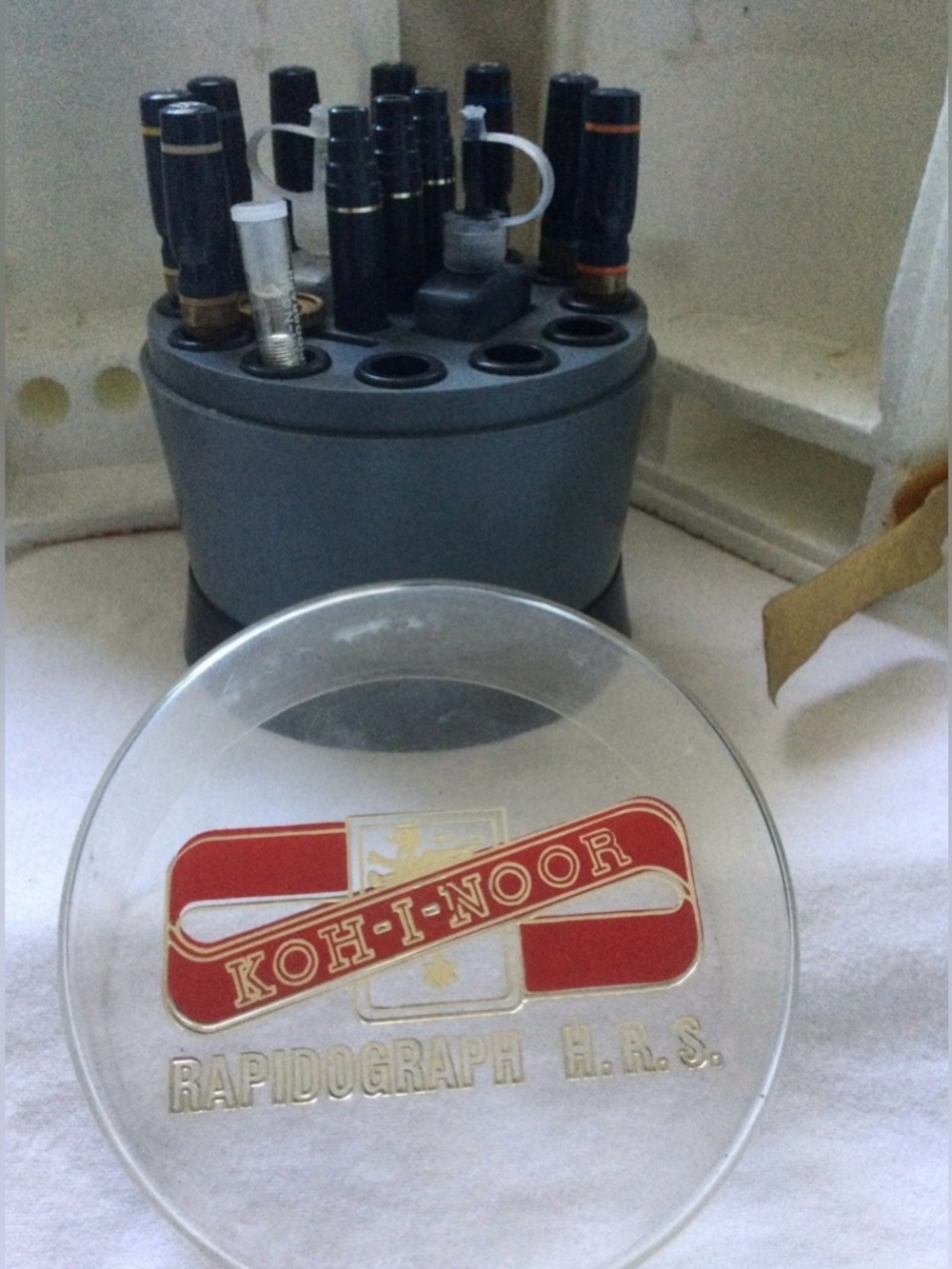 Vintage Koh-I-Noor Rapidograph Humidified Revolving Selector (HRS) Pen Set. RARE